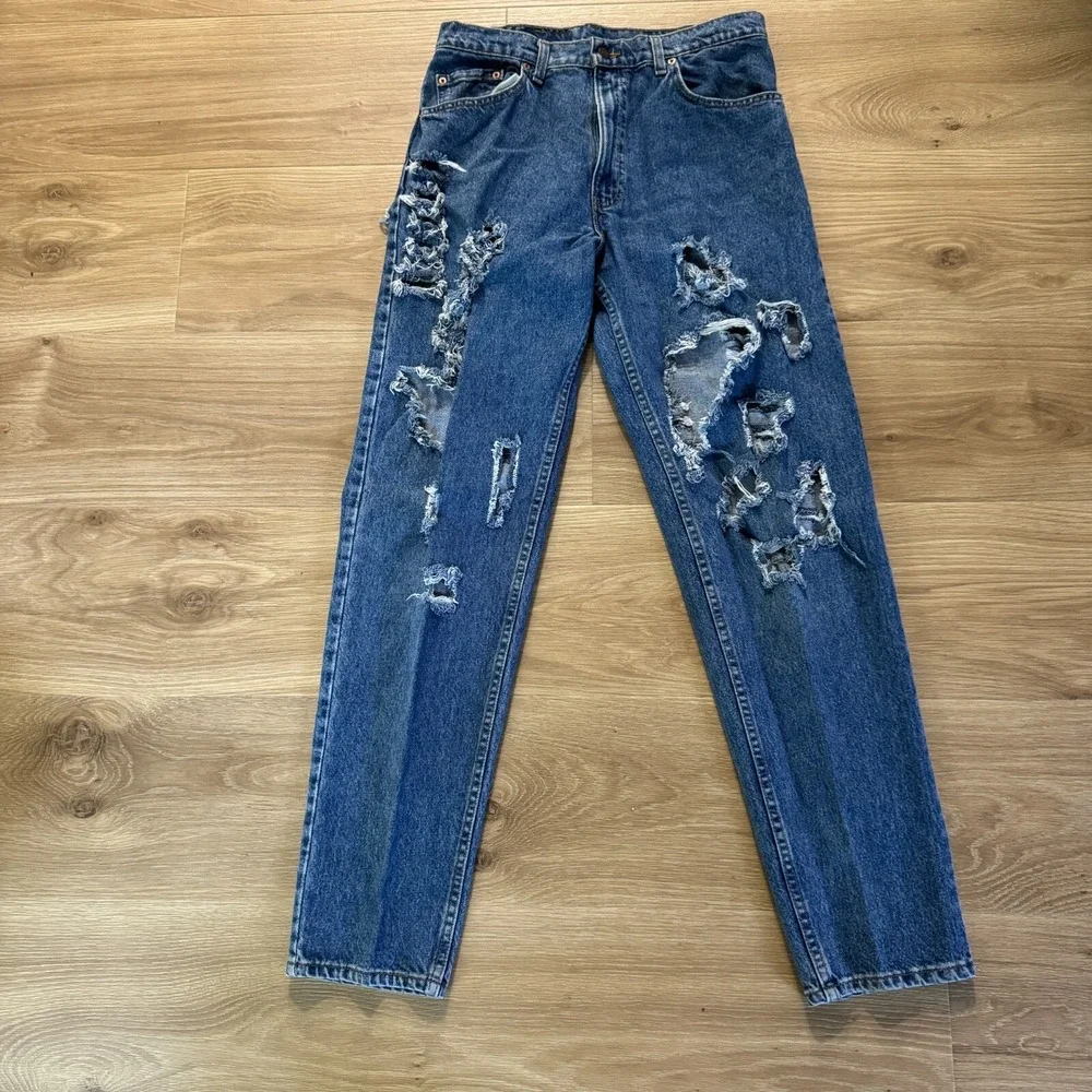 Levi's 550‎ Jeans Mens 30x32 Blue Distressed Straight Leg Made in USA Vintage